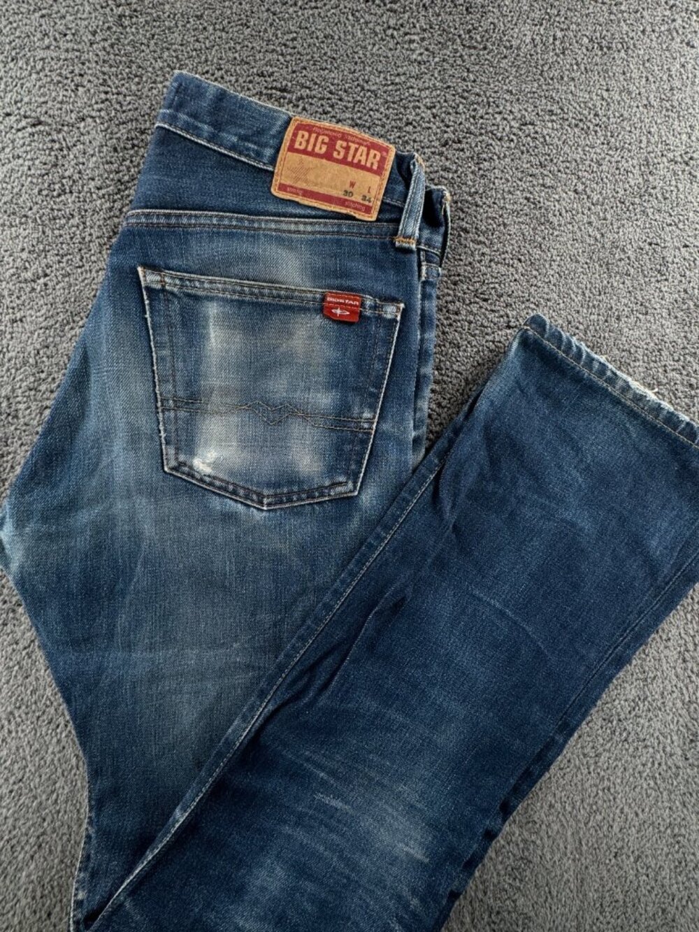 Big Star Denim Blue Jeans Men Urban 30x34 All Cotton 5420 Distressed Medium Wash